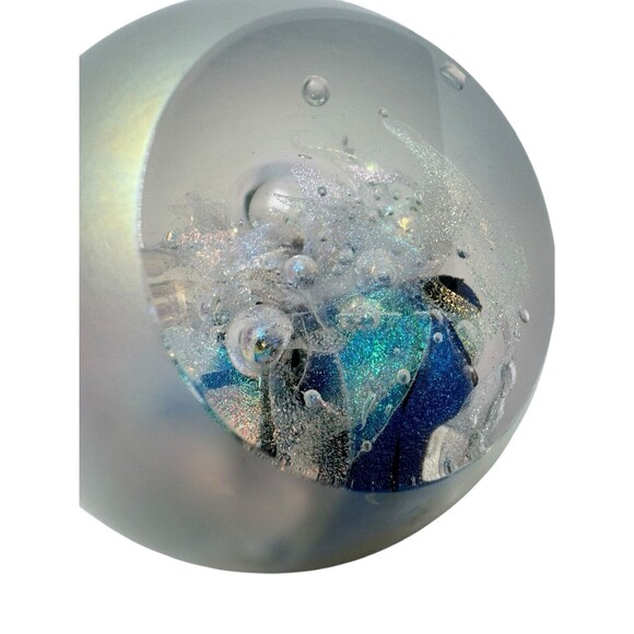 Vintage Art Glass Paperweight Signed By Roger Vines /2000/Rare / Tranquil Waters - Picture 7 of 16